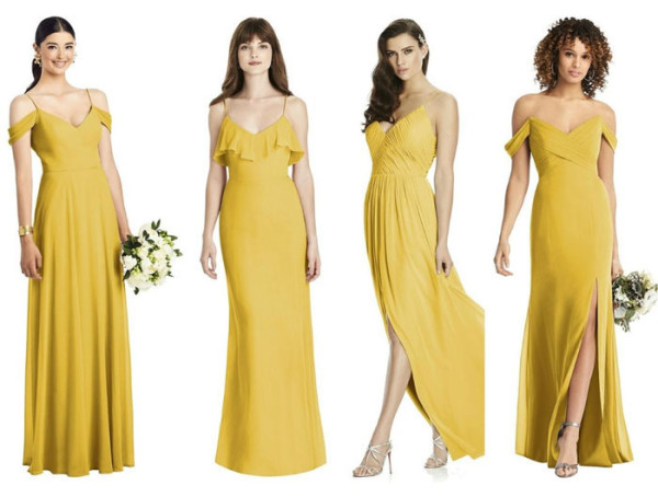 yellow bridesmaids' dresses