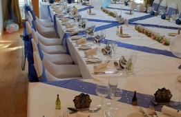 Oak room wedding setup