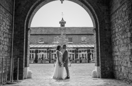 Black and white wedding photograph