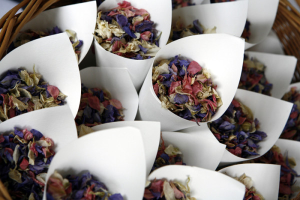 Dried petal wedding confetti