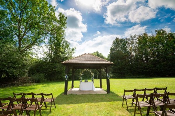 Outdoor summer wedding ceremony