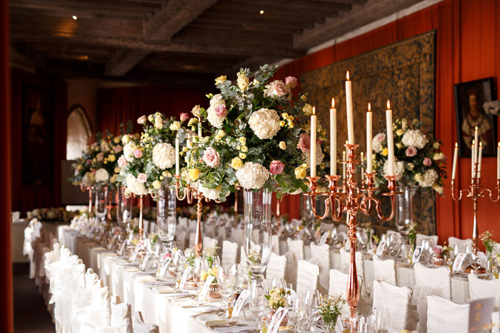 Classic wedding theme at Leeds Castle