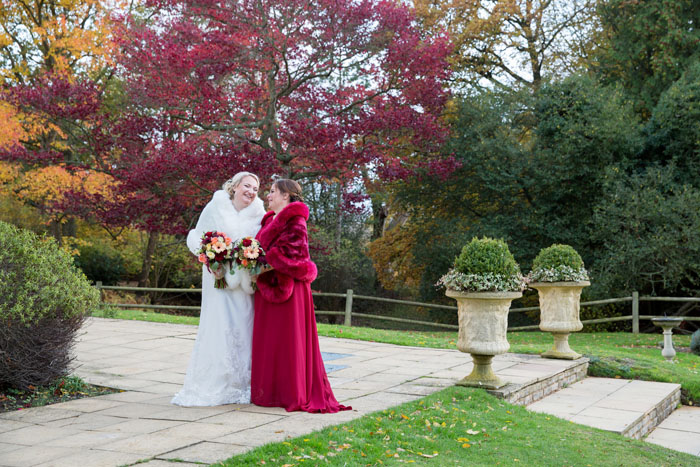 bride and bridesmaid