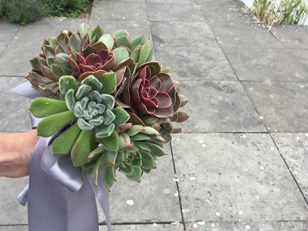 bridal succulent bouquet