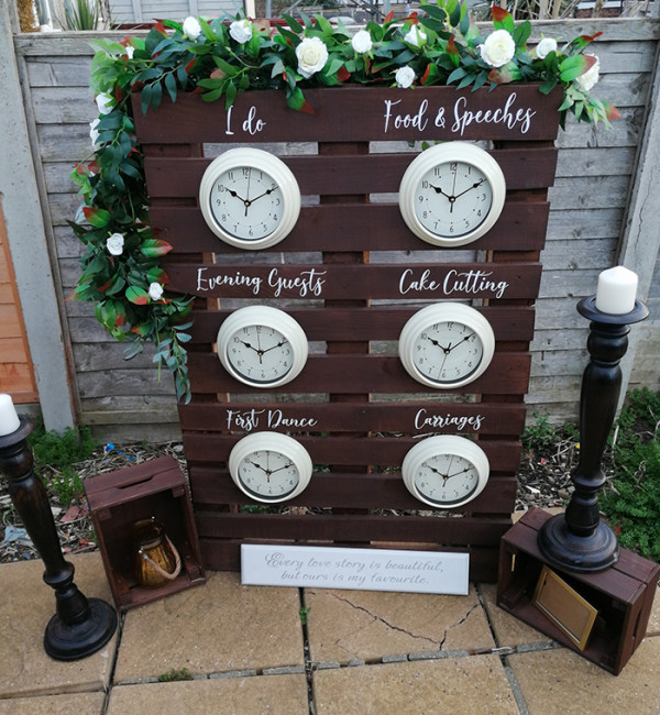 order of the day wedding sign