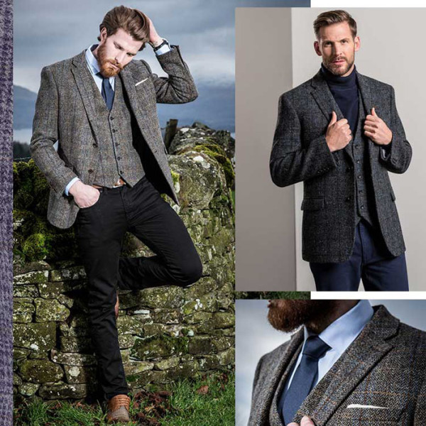 Tweed groomsmen outfits